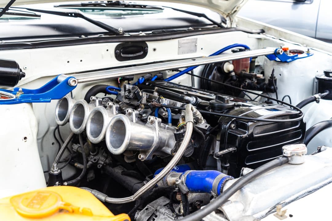 A modified car engine bay, the kind of build worth documenting in a detailed build log